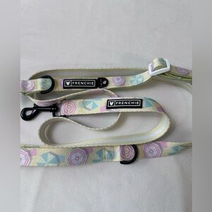 Frenchie Pastel Stripe & Beach Umbrella Comfort Leash in Yellow,Pink, Light Blue